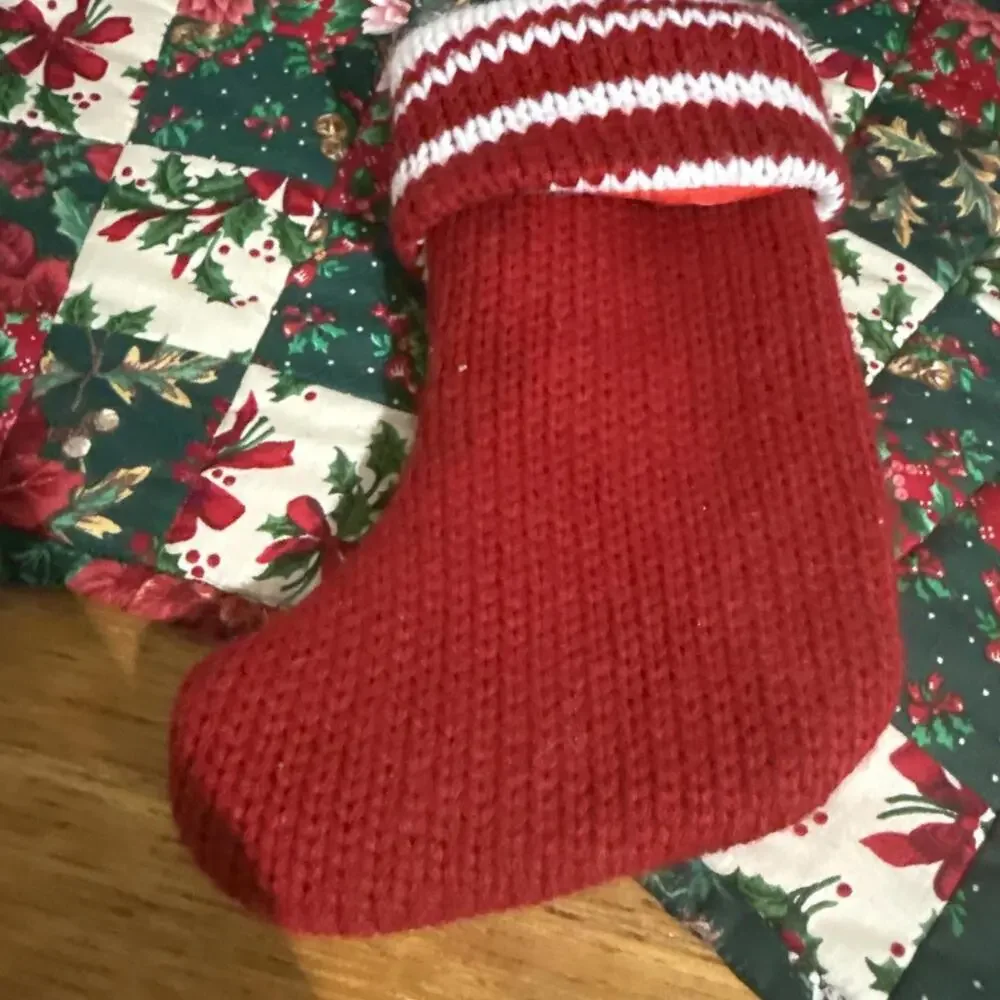 Mini Christmas Stocking Letter M Wondershop Monogram Knit Target Red White 8”